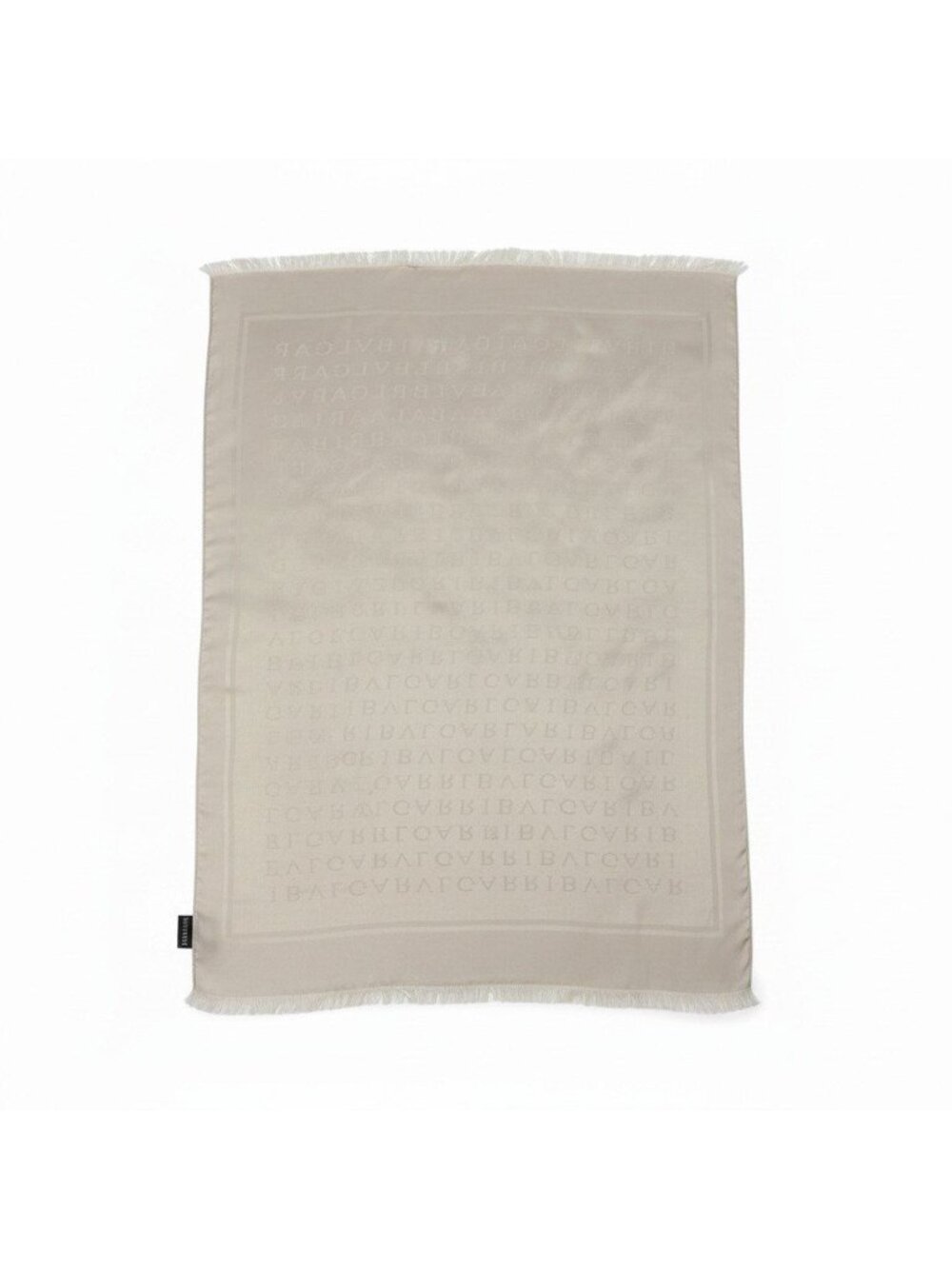 Bvlgari E8 Silk Shawl Logo Fringe Ivory Scarf